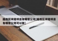 越南区块链项目有哪些公司[越南区块链项目有哪些公司可以做]